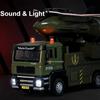 1:32 Scale Drone Launch Model Car Toy Rotatable Launch Pad  Alloy Diecast Sound Light Pull Back Military Vehicles for Kids Gifts