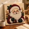 Handgefertigte Dekorationsornamente DIY Weihnachts-Perlenmalerei Kunst-Kit mit Holzrahmen, Basteln, Kranz-/Weihnachtsmann-Bastelsets zur Entspannung Claus/Weihnachten