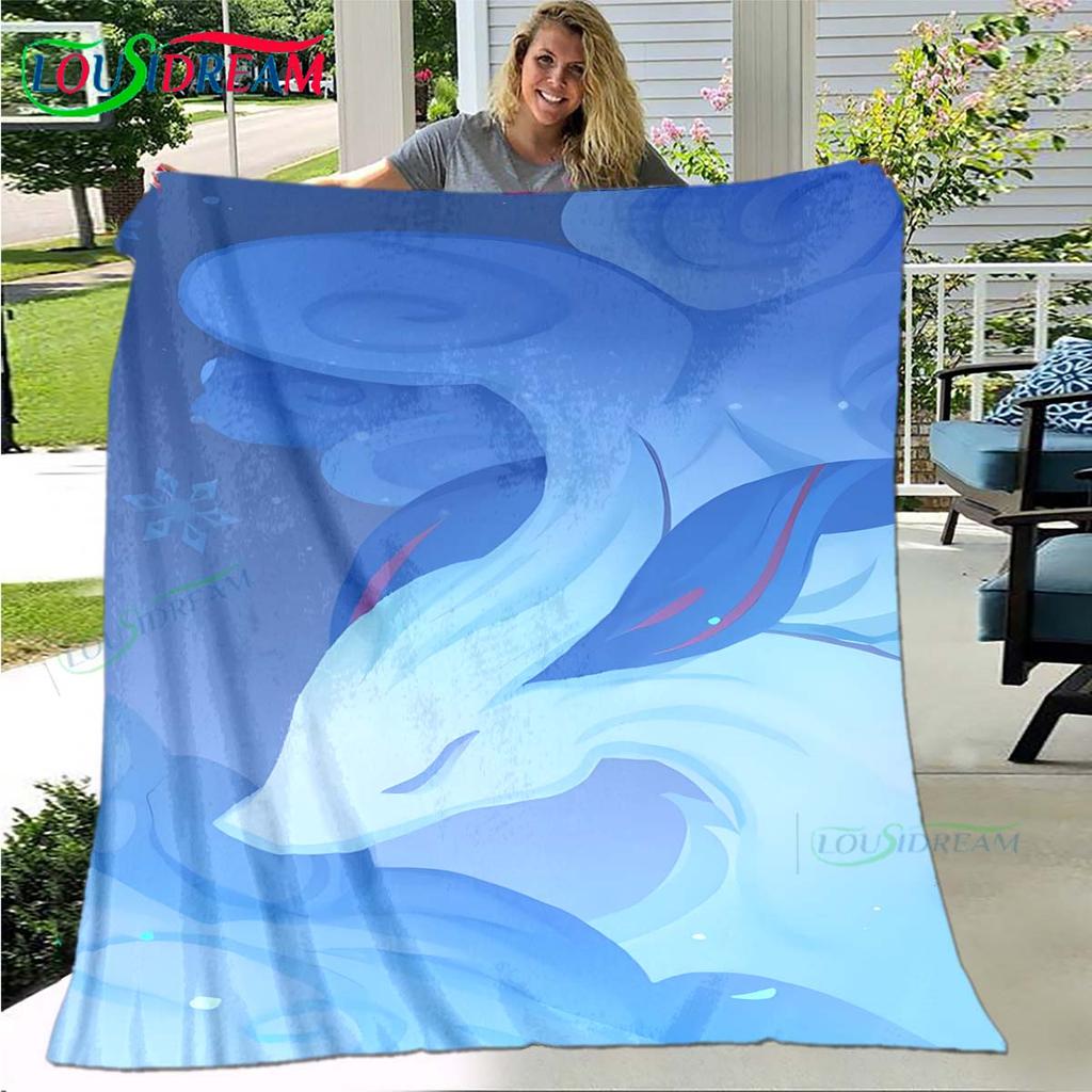 Hot Genshin Impact Runes Pattern Blanket Flannel Thin Blanket Portable Home Travel Office Lunch Break Blanket Birthday Gift