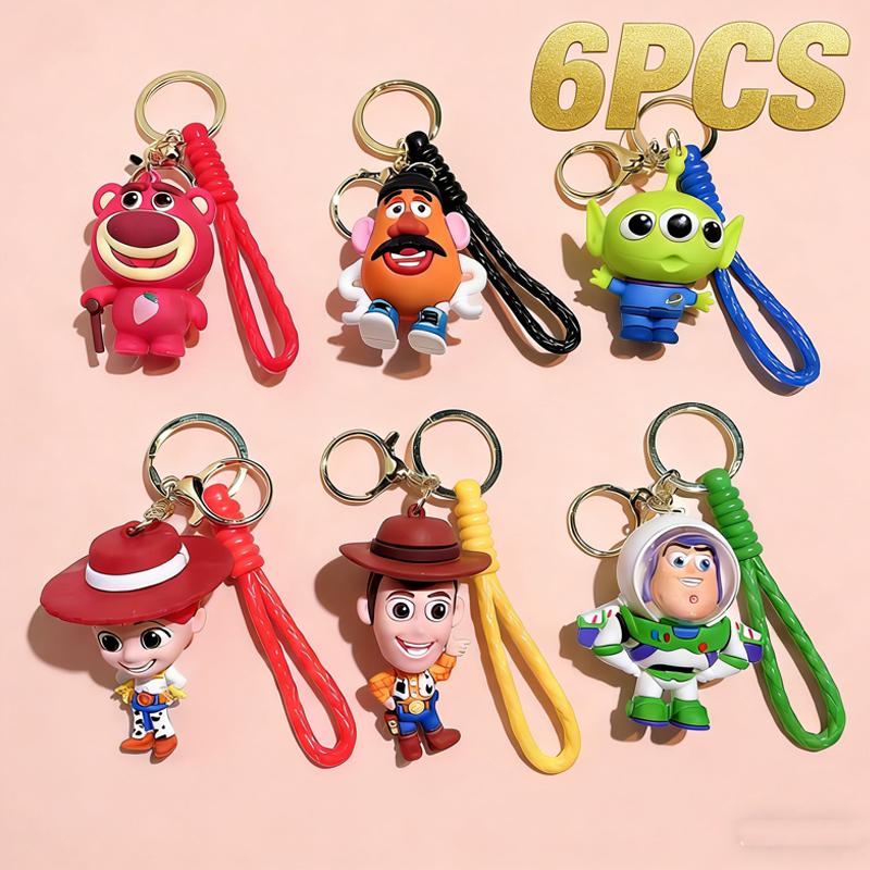 Disney Super Cute Animation Toy Story Theme Keychain Woody Buzz Doll Keychain Couple Bag Pendant Keychain Accessories Toy