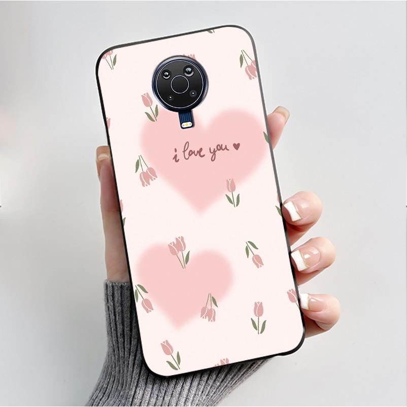Printed Phone Case For Nokia G10 / Nokia G20 / Nokia 6.3 Fundas Soft Silicone Black Shell Cover Cute Flower Cartoon Casing Coque