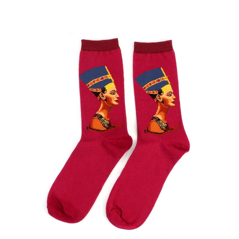 1 Pair Autumn Winter Retro Men Socks Couple Socks New Art Van Gogh Mural World Famous Oil Painting Series Funny Socks