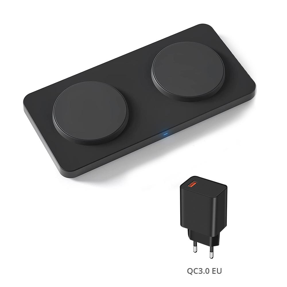 30w Dual Magnetic 2 In 1 Stand Wireless Charger For Iphone/samsung/huawei Mobile Phone For Apple Airpods/earbuds Chargers