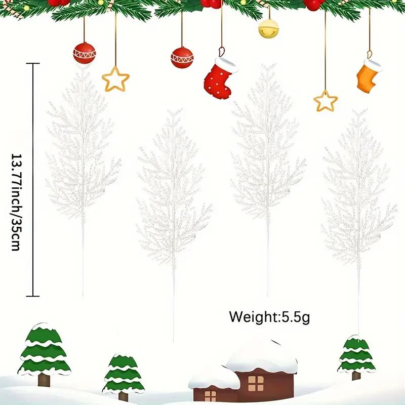 12/24 Stück Künstliche Kiefernzweige Weihnachten Gold Silber Kunstpflanzen Glitzergirlande Weihnachtsbaumschmuck Raumdekoration Pflanze