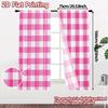 2 Stück 2D-Flachdruck-Vorhänge (Ohne Stange) Rosa Karomuster Minimalistische Moderne Vorhänge Vielseitig 100% Polyester