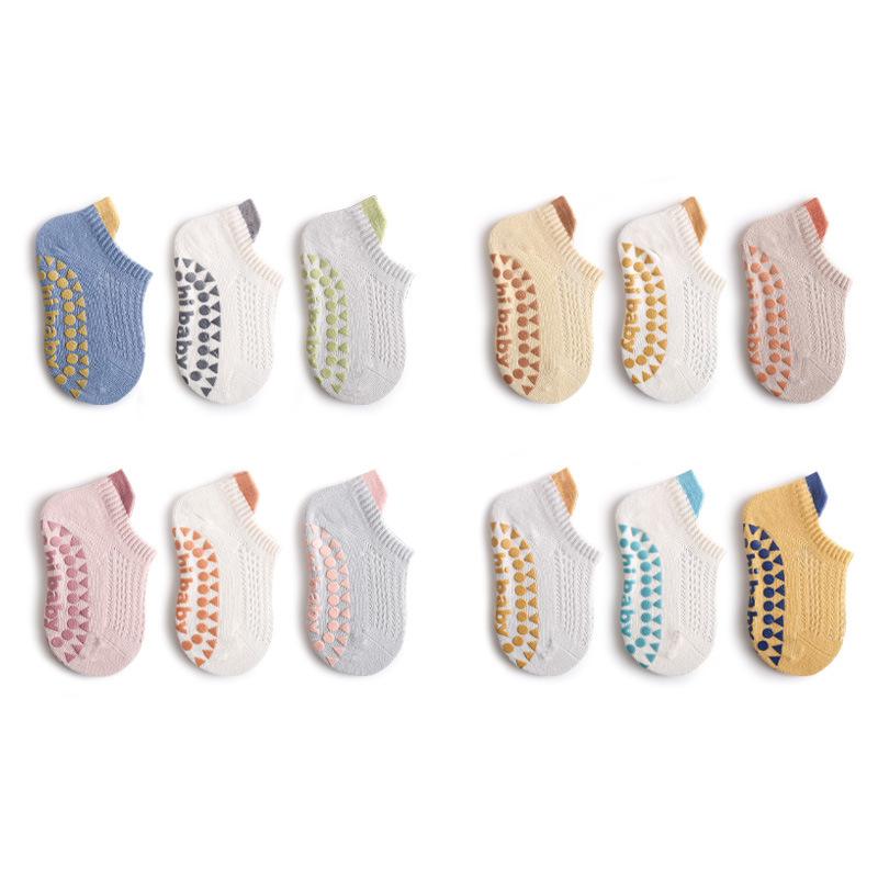 3pairs/lot Summer Baby Socks For Girls Boys Cotton Mesh Thin Infant Girls Toddler Floor Boy Non Slip Sock 0-5Years Old