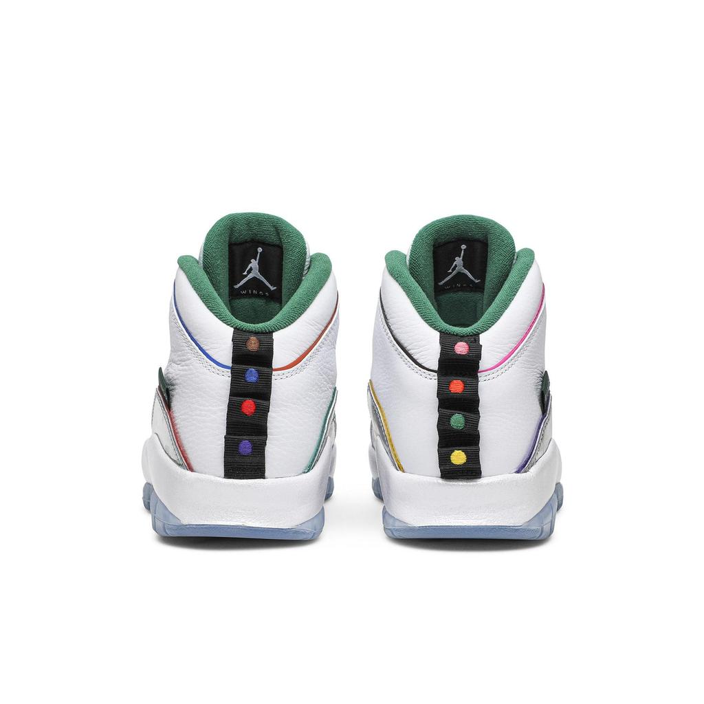 Air Jordan 10 Retro 'Wings' (Unisex) White / Clover Chrome / Black Vintage Basketball Shoes CK4352 103