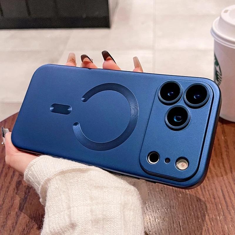 For  Magnetic Phone Case For For Iphone 17 16 Pro Max Lens Protection Matte Cases For For Iphone 1 14 13 17 Pro Max Cover
