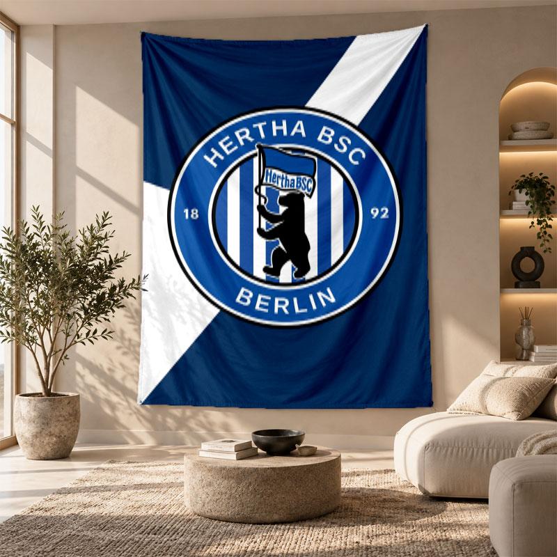 Decorative Tapestry,hertha Bsc FC Printed Wall Art, Lightweight Wall Hanging For Bedroom Background