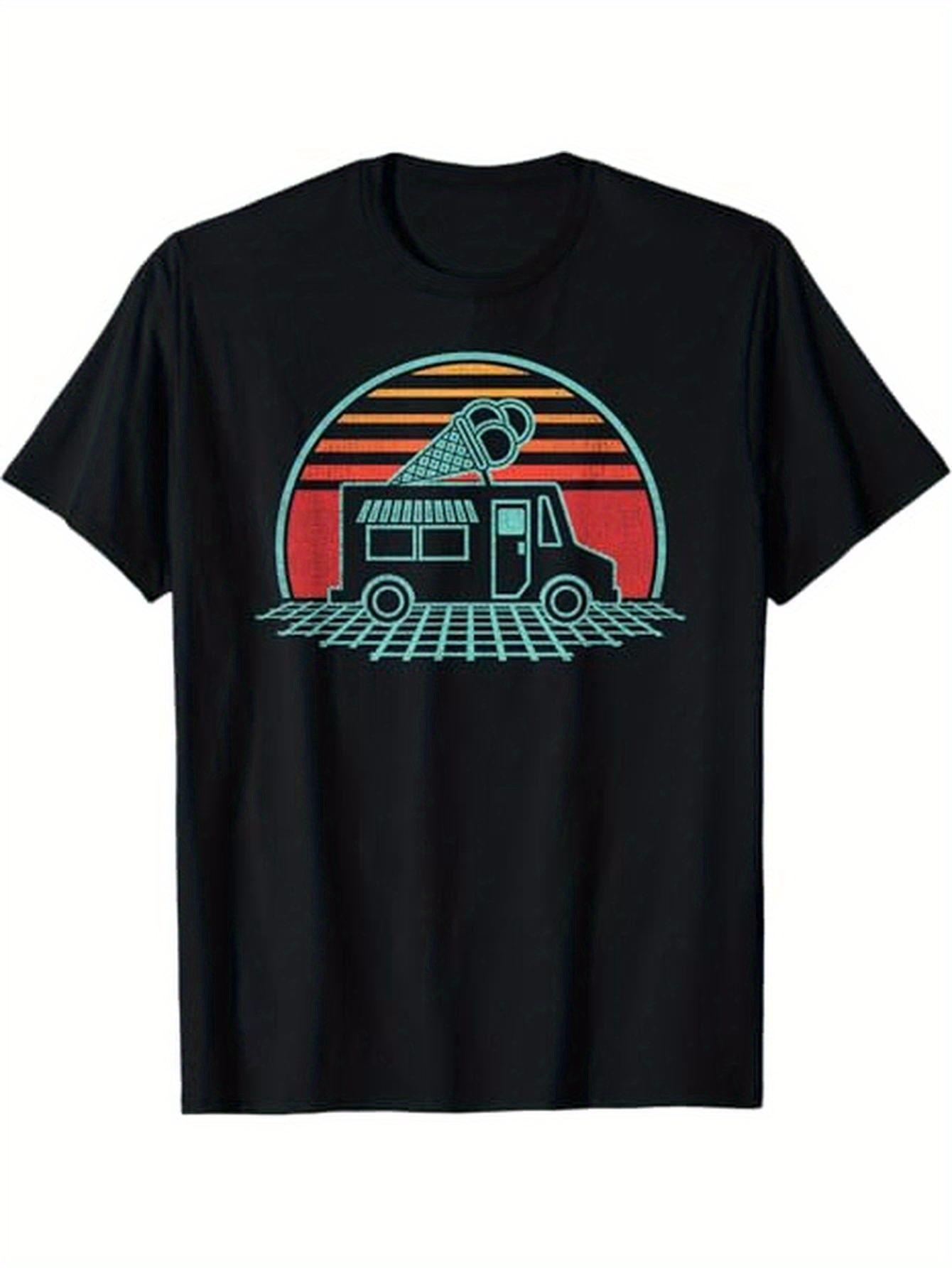100% Cotton Relaxed Fit T-shirt - Retro Van & Sunset Graphic Print XL