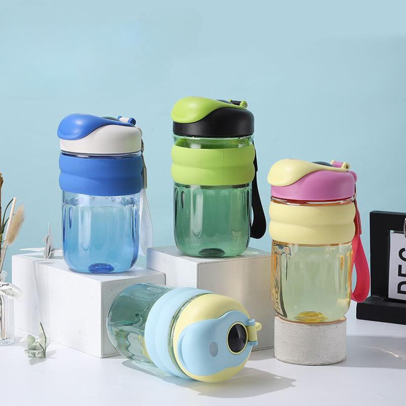 1PC Large Capacity Water Cup with Hanging Rope, Neutral Plastic Cup, Coffee Cup, Portable Plastic Cup, Travel Water Bottle