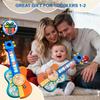 Elektronische Gitarre für Kinder, Babyklavier mit Tiergeräuschen, Farberkennung, Lichter & Melodien Lernspielzeug, Grüne Giraffe