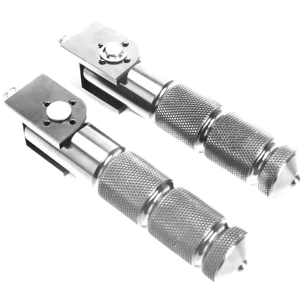 Hopfällbar Aluminium Motorcykel Fotpedal Bakre Fotstöd Stöd 8MM Bultmontering Kompatibel med Många Motorcyklar