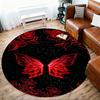 1PC Butterfly Roses Round Chair mat Area Rug - Non-Slip, Floor Mat for Office, Bedroom, home decor Christmas Gift c0528079