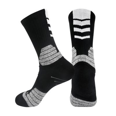 Medium Tube Cotton Non-Slip Sweat-Absorbing Running Socks Thickened Towel Bottom Sports Cotton Socks High-Top Pure Practical Basketball Socks