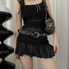 Zinc Zinc Alloy Rhinestone Belt Flower PU Leather Waistband Personality Rivet Belt  Women