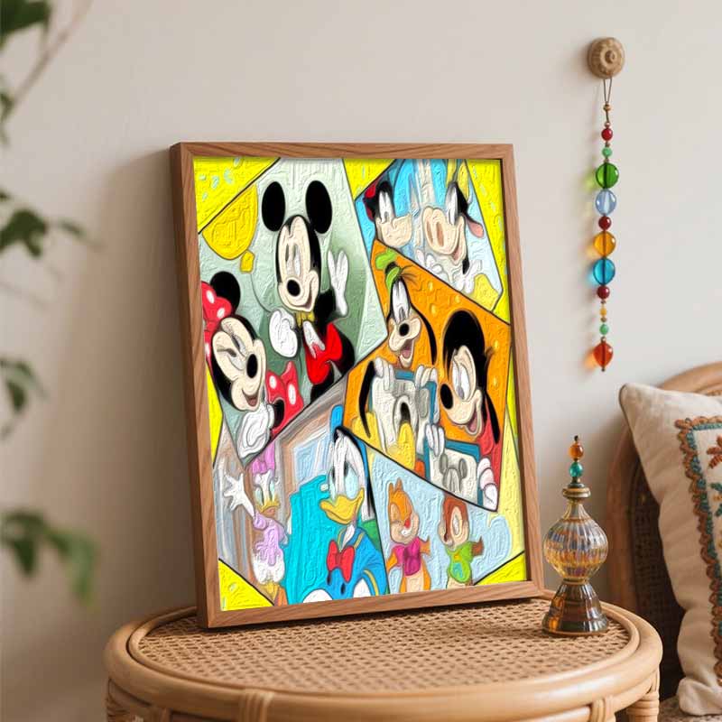 Disney Mickey Mouse Friends Paint By Numbers Hand Painting Kit. Home Decor Wall Art Gift