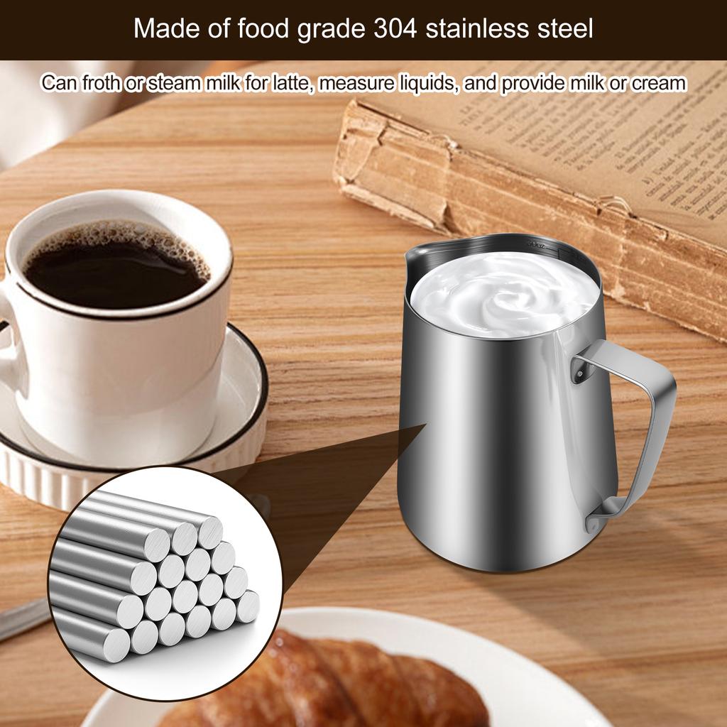 Milchaufschäumkännchen-Set Vielseitiges Solides Edelstahl Kaffee-Kännchen-Set Latte Art Barista Dampfkännchen Tasse für Kaffeebar