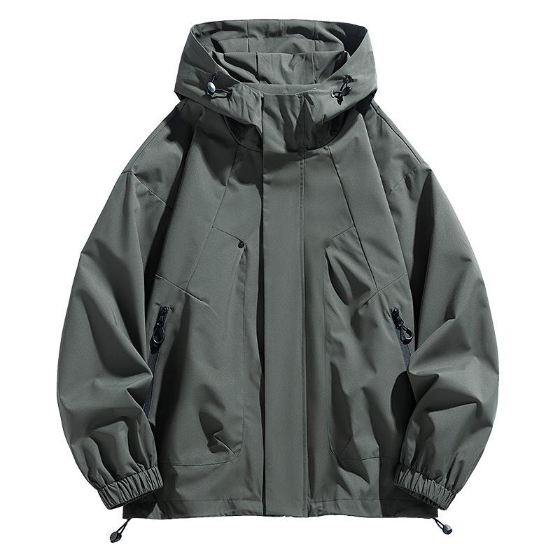 Men's Plus Size Casual Hooded Jacket - Windproof & Trendy for Spring/Autumn
