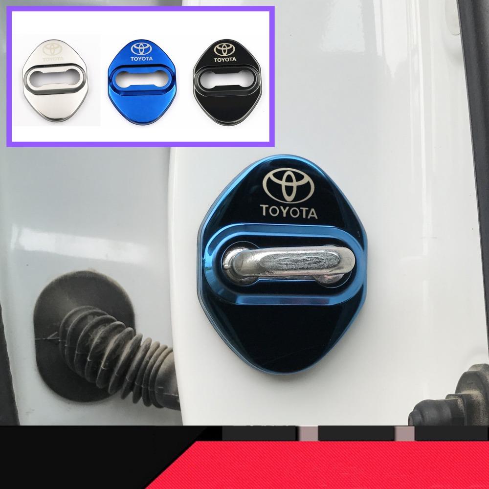 AAAO1 Car Door Lock Protective Cover for Toyota Camry  Chr Corolla Rav4 Yaris Prius Sticker Stainless Steel Accessories Car Styling