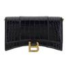 Hourglass Chain Leather Wallet Crossbody Bag Mini Women Bags Black 6560501LRGM1000