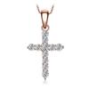 JewelryPalace Cross Sideway 925 Silver Cubic Zirconia Pendant Necklace for Women Yellow Gold Rose Gold Plated No Chain