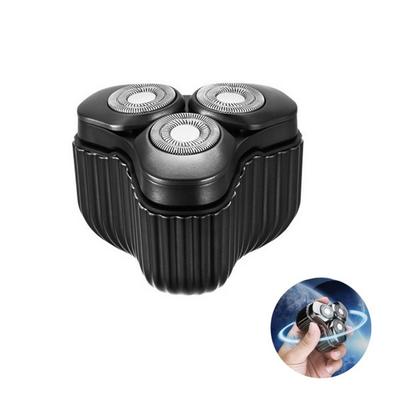 Mini-Rasierer, magnetischer 3-Kopf-Typ-C-Ladegerät, wasserdichter IPX7-Herrenrasierer LONGGU-0271, ALLES Schwarz