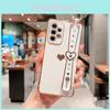 For Samsung S24 Ultra Love Heart Pattern Phone Case Cover With Wristband For Antishock And Fingerprint Resistance