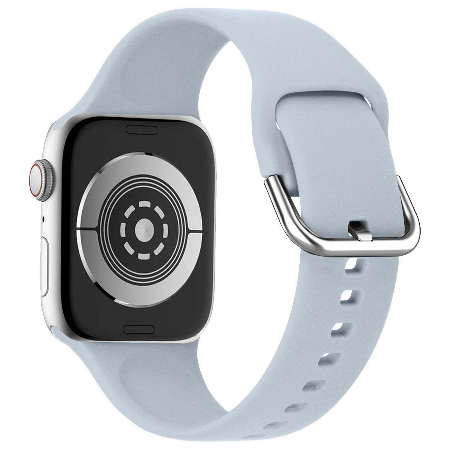

1Pc Silicone Band Compatible with IWatch Series Ultra/10/9/8/7/6/SE/5/4/3/2/1,Breathable Sport Wristband Smartwatch Accessories 42/44/45/49/S(10/11)46MM світло-синій колір