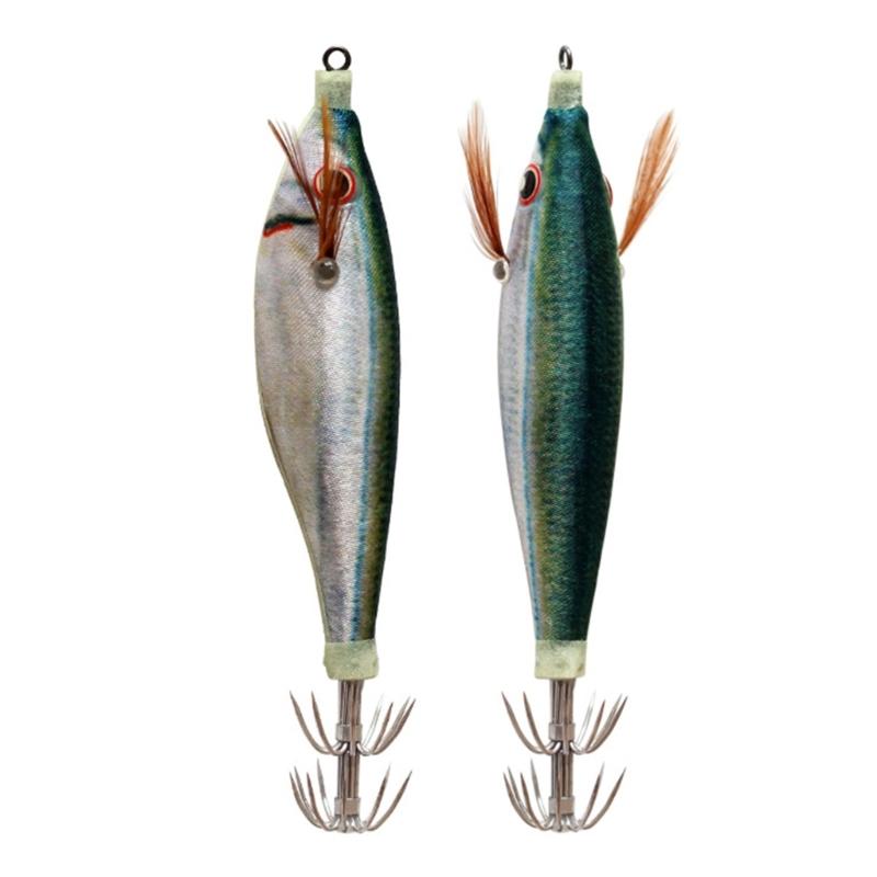 Luminously Squid Jigs Hook Fishing Lures Baits Hard Artificial Shrimp Baits with Hook Hard Night Fishing Baits Enduring