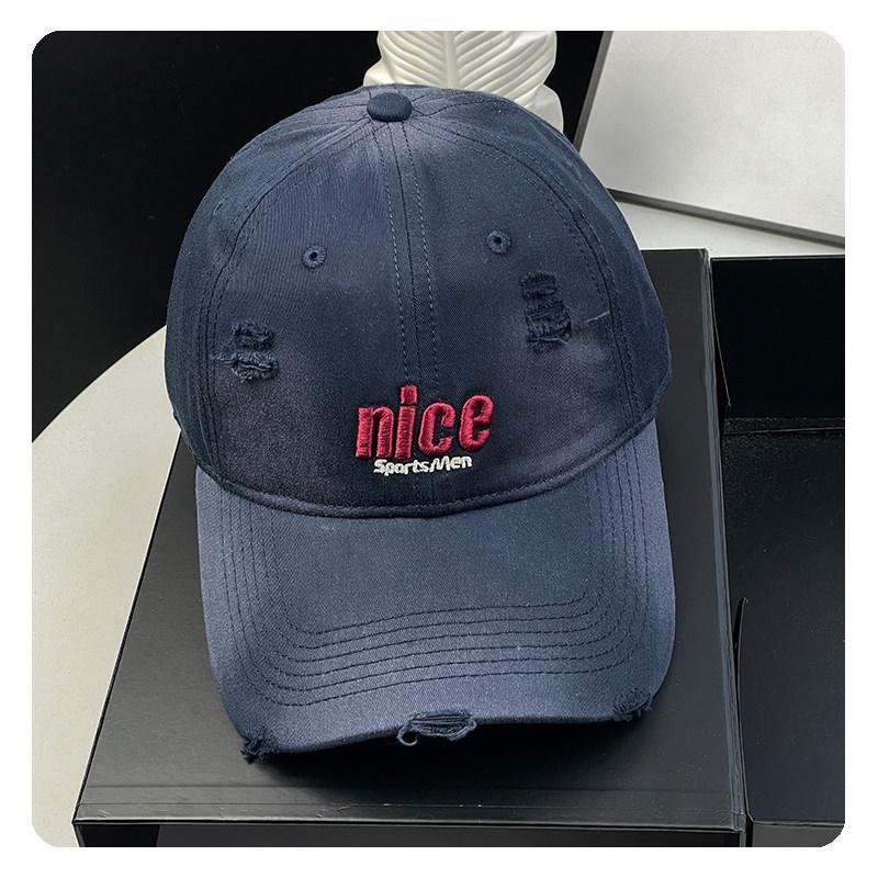 Spring And Summer Ripped Baseball Cap Female Alphabet Embroidered Cap Versatile Sun Hat High Quality Hat Men
