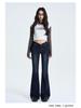 Jeans a zampa retro a vita a V da donna 2025 - Pantaloni a zampa a vita bassa trendy