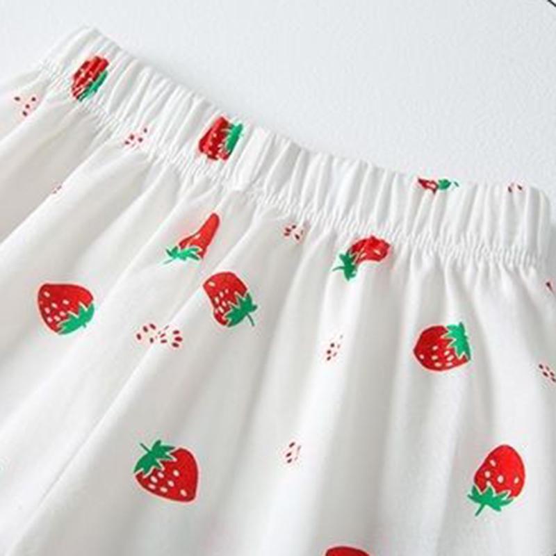 Baby-Mädchen Kurzarm-Oberteil und Shorts Sommer-Set aus Eisseide, dünne Loungewear, Kinderkleidung, zweiteiliges Set