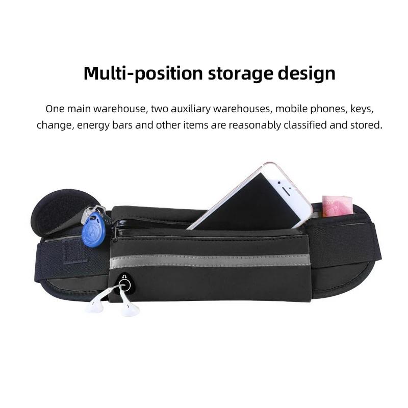 Unisex Torba na Pas Sportowa Outdoor Wodoodporna Saszetka Przylegająca Niewidoczny Pas Fitness Antykradzieżowa Torba na Pas na Telefon Komórkowy Butelka