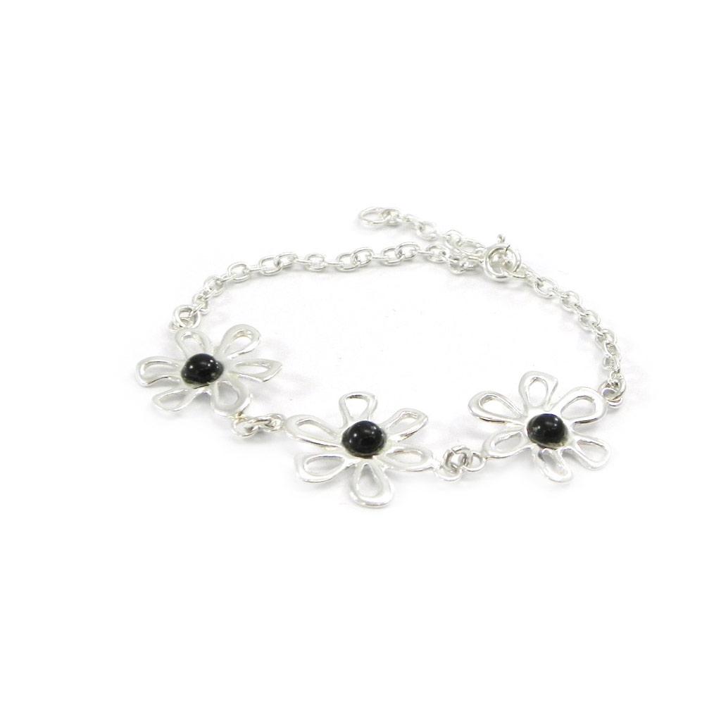 Les Trésors De Lily [I2622] - Silver Bracelet 'Jeet Black Goddess' Silver-black (rhodium-plated) - 18 Mm