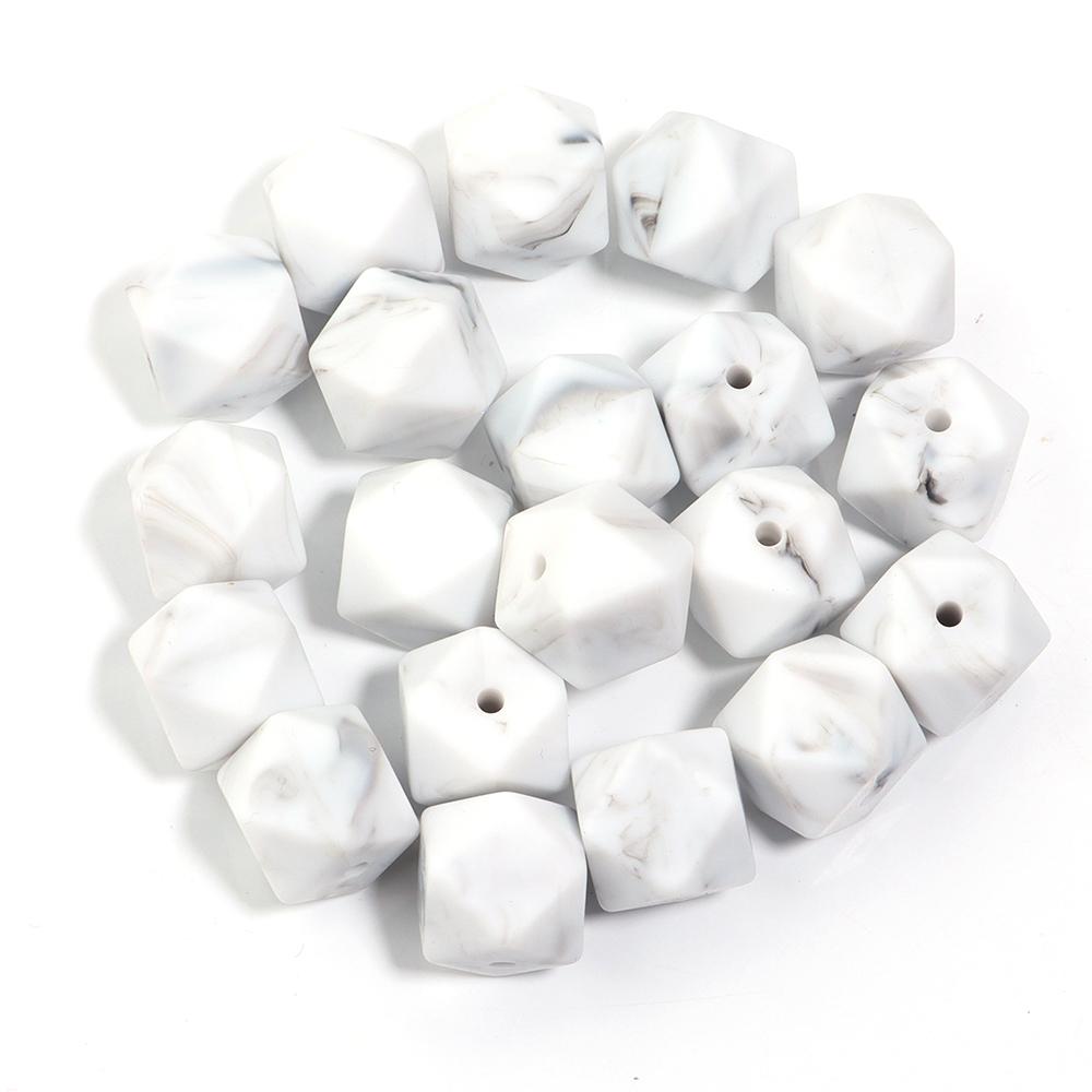 10pcs 19x14mm Hexagon Silicone Beads For Jewelry Making DIY Handmade Necklace Bracelets Phone Key Chain Decoration Accessories