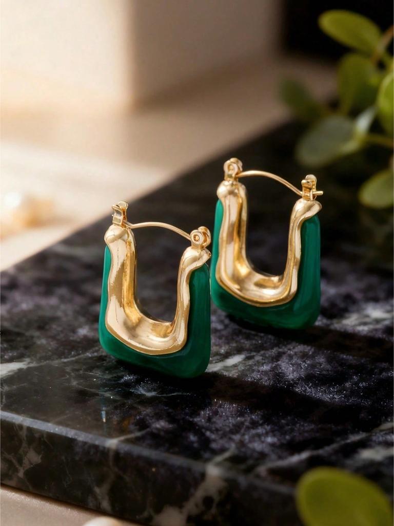 2Pcs Fashionable And Elegant Retro U-Shaped Earrings, Women'S High-End And Light Luxury Earrings Are A Great Gift