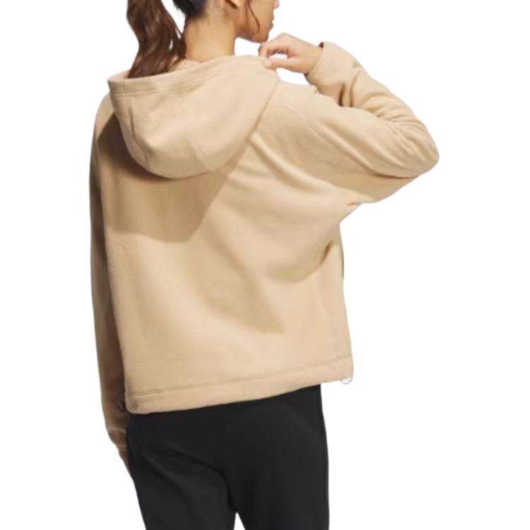 Adidas Waterproof Two-In-One Casual Hooded Zip Jacket Women Jackets Warm-Sand JM8856