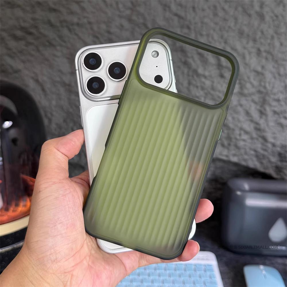 Luxury Corrugated 3D Stripes Matte Case For iPhone 17 Pro Max Air 16 15 14 13 12 Soft Edge Silicone Shockproof Bumper Back Cover