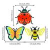 Iron Butterfly Honeybees Ladybugs Metal Wall Art Weather Proof Garden Homes Decors Handmade 3D Insect Sculpture