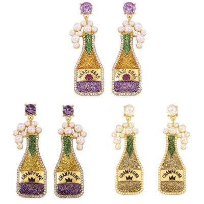 Schicke Festival-Champagner-Ohrstecker, Ohrstecker Raffinesse Modeschmuck