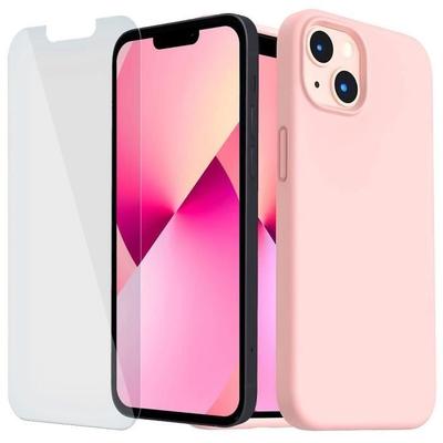 Etui na iPhone 13 Pro Max - Różowe - Silikonowe Slim - 2 Szkła Hartowane - Ochrona Ekranu - Ultra Cienkie