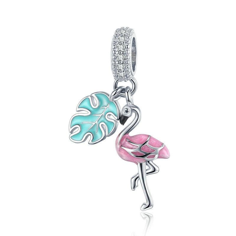Colorful Oil Droplet Bird DIY Charms Bracelet Bead Set Picture European American Jewelry S925 Sterling Silver Pendant Accessory