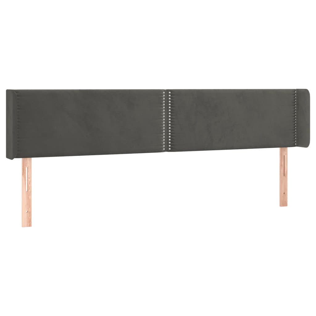 Vidaxl Zagłówek Do Łóżka Z Led, Ciemnoszary, 203X16X78/88 Cm, Aksamit