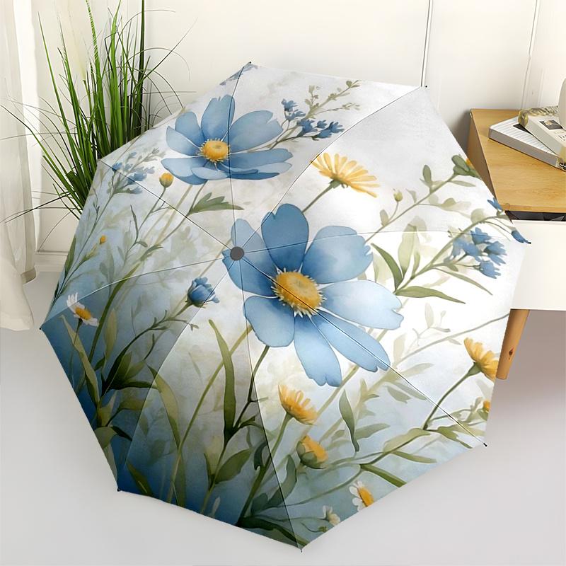 

1pc Blue Dream Automatic Opening and Closing Folding - A Good Choice for Gifts, Fashionable and Convenient Umbrella With Cute Cartoon Characters, Dura