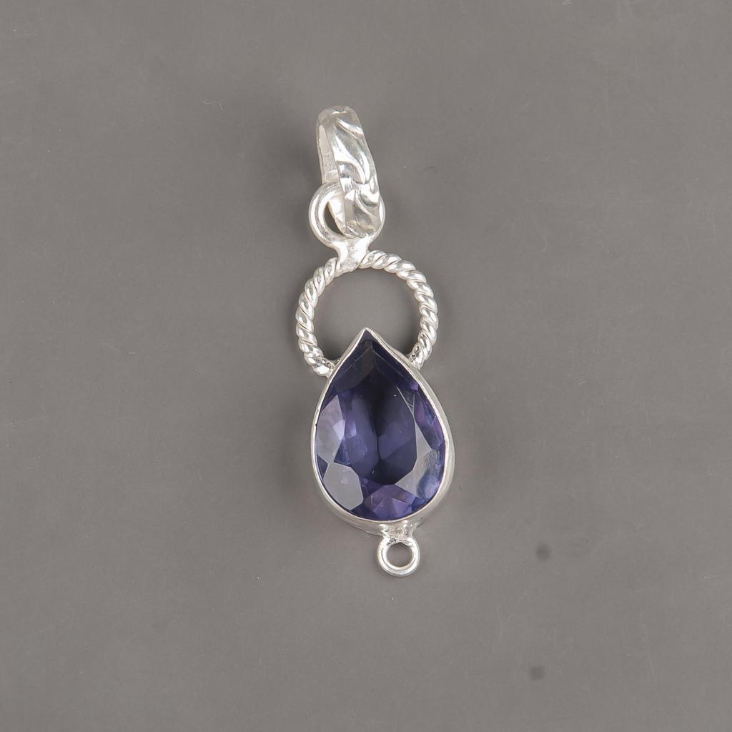 Iolite Pendant, 925 Solid Sterling Silver Pendant Handmade Gemstone Jewelry, Gifts For Wife Brand New Pendant