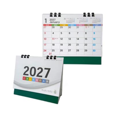 Kotobukido 2027 Desktop Calendar KT-011 Standard Eco-Friendly Paper Ring Calendar 4-Month View Sunday Start 155x180mm