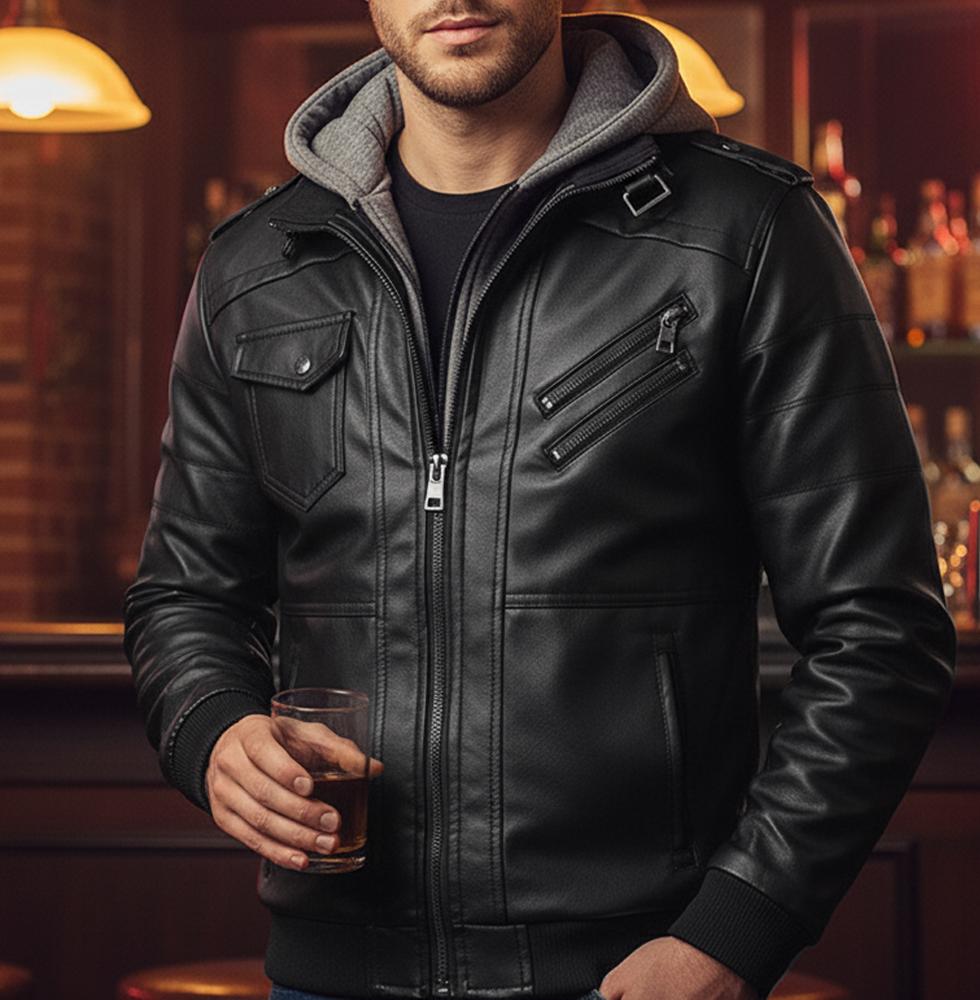 5XL Men's Leather Jackets Autumn Casual Motorcycle PU Jacket Double Zipper Biker Leather Coats Brand Clothing