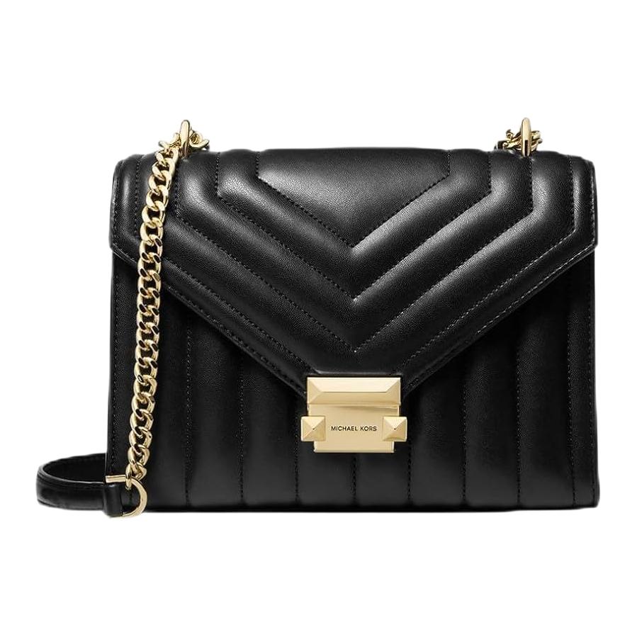 Michael Kors MK Whitney Letter Logo Chain Shoulder Bag Women shoulder bag Black 35R4GWHL6U-BLACK Basic Set (Bag)