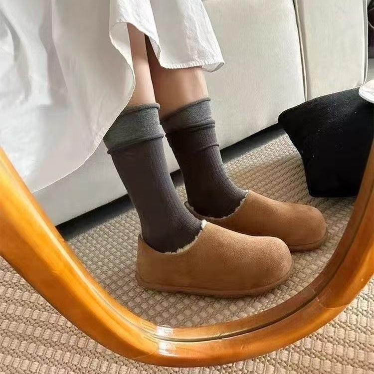 Kleine Kartoffeln Ferse All-inclusive Samt Warmer Hals Ken Schuhe Tragen Dicksohlige Flauschige Schuhe Baumwollschuhe im Herbst und Winter